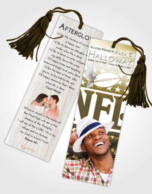 Funeral Bookmark Template Harmony NFL Star