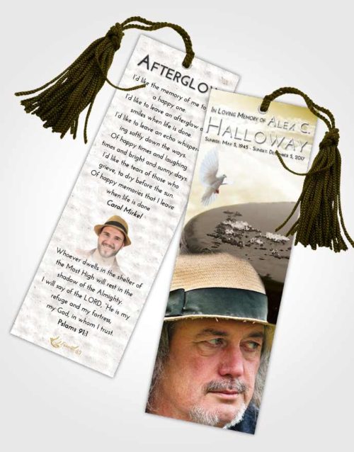 Funeral Bookmark Template Harmony Puck of Honor