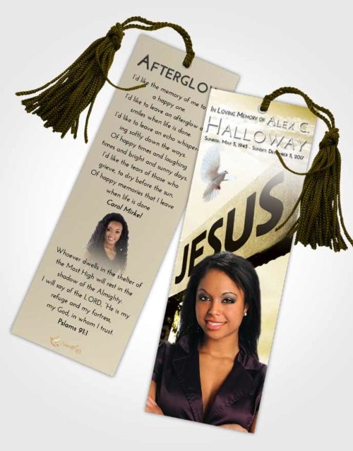 Funeral Bookmark Template Harmony Road to Jesus