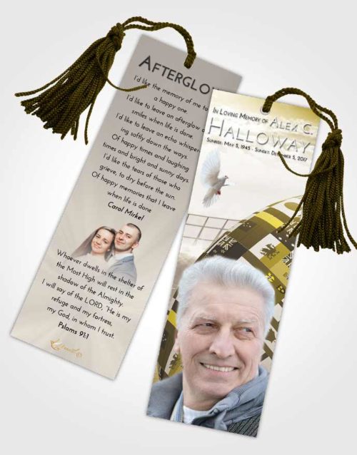 Funeral Bookmark Template Harmony Rugby Passion