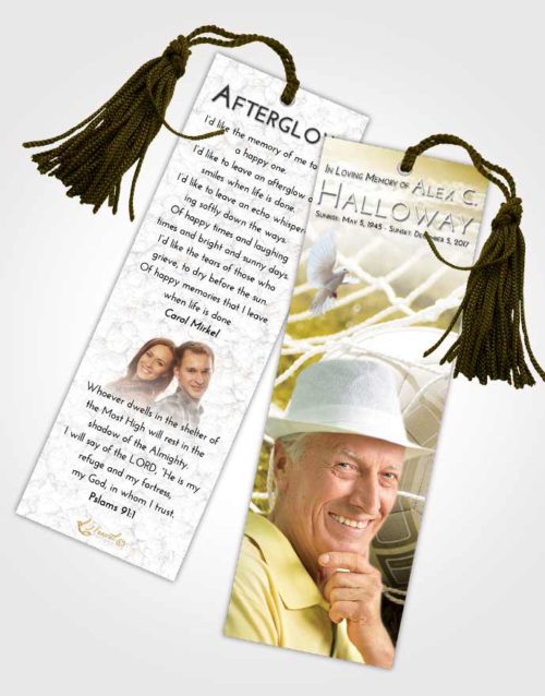 Funeral Bookmark Template Harmony Soccer Pride