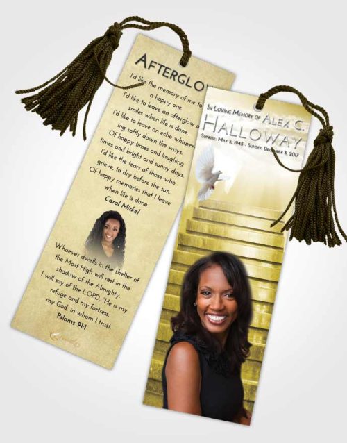 Funeral Bookmark Template Harmony Stairway Into the Sky