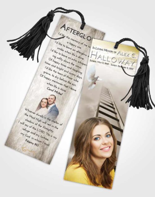 Funeral Bookmark Template Harmony Stairway to Forever