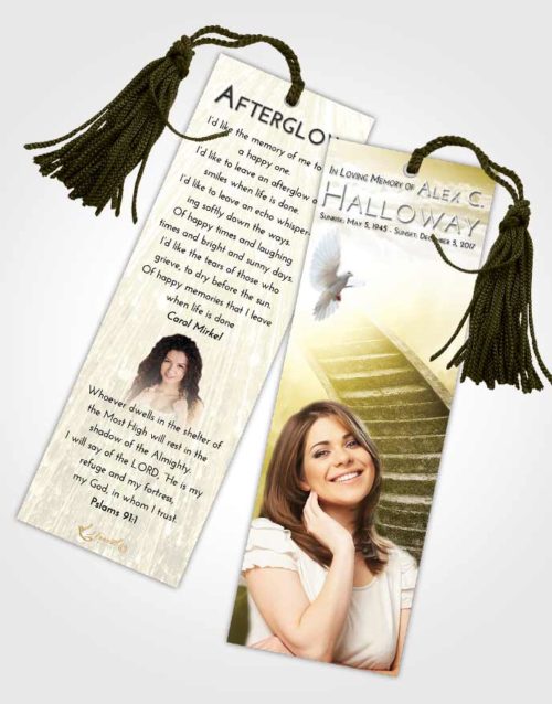 Funeral Bookmark Template Harmony Stairway to Magnificence