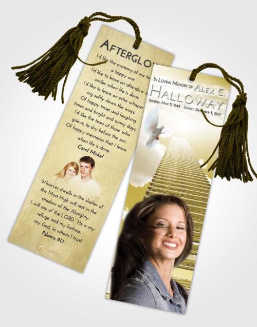 Funeral Bookmark Template Harmony Steps to Heaven