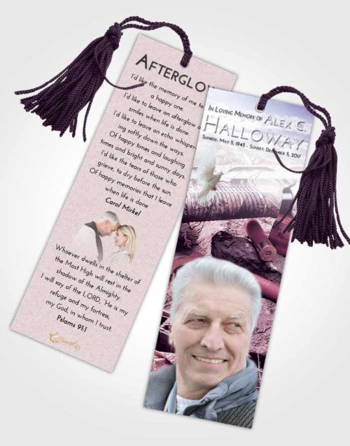 Funeral Bookmark Template Lavender Sunrise Hunters Life