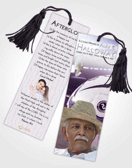 Funeral Bookmark Template Lavender Sunrise Soccer Life