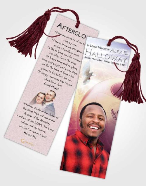 Funeral Bookmark Template Lavender Sunrise Soccer Miracle