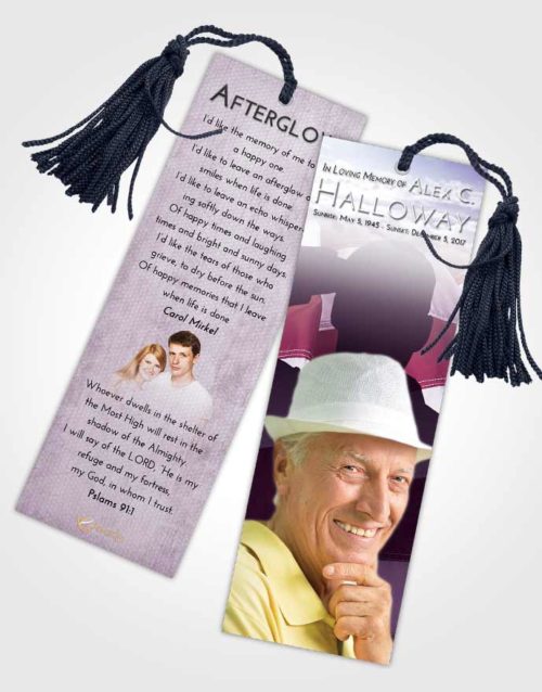 Funeral Bookmark Template Lavender Sunrise Veterans Honor