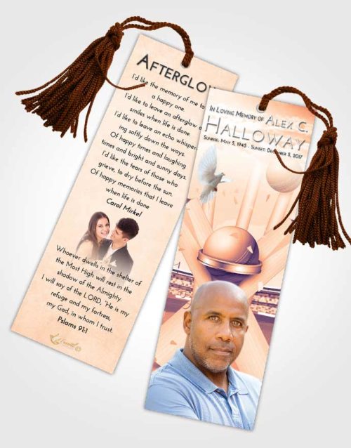 Funeral Bookmark Template Lavender Sunset Cricket Honor