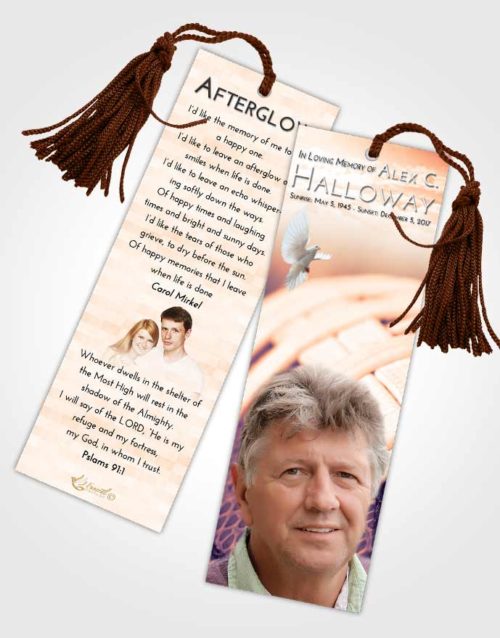 Funeral Bookmark Template Lavender Sunset Football Life