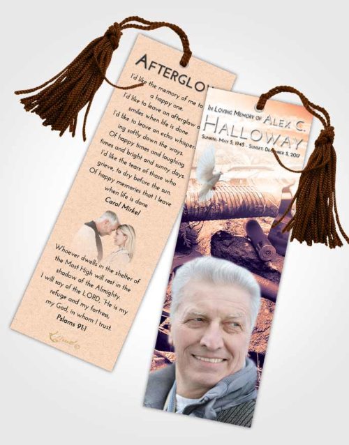 Funeral Bookmark Template Lavender Sunset Hunters Life