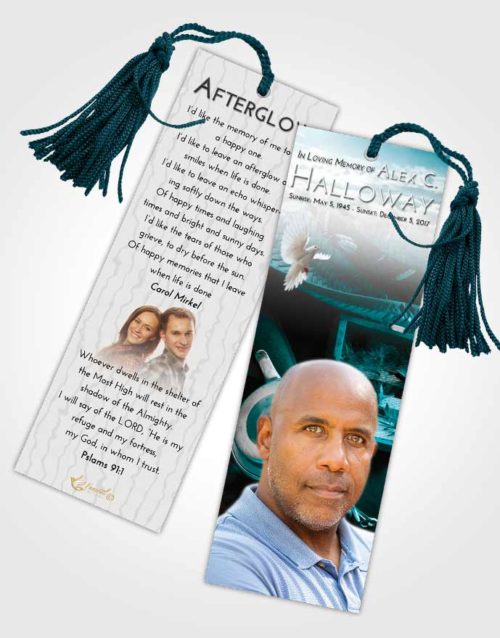 Funeral Bookmark Template Loving Embrace Fishing Tackle