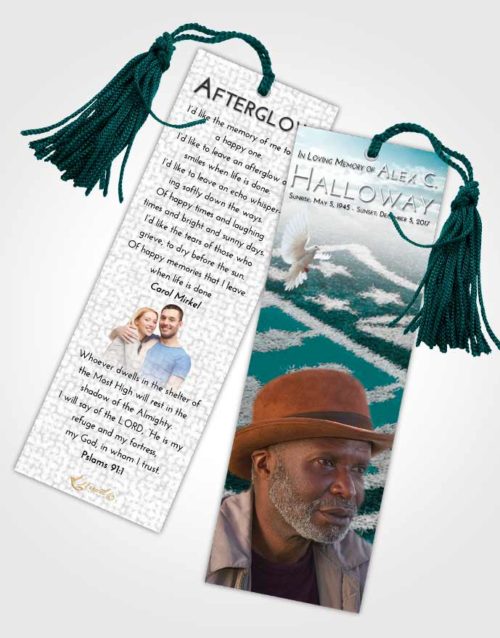Funeral Bookmark Template Loving Embrace NFL Football
