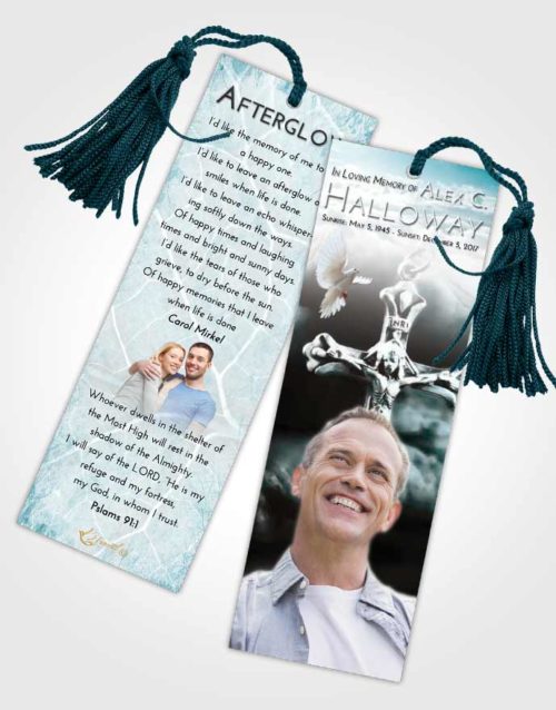 Funeral Bookmark Template Loving Embrace Rosary Life