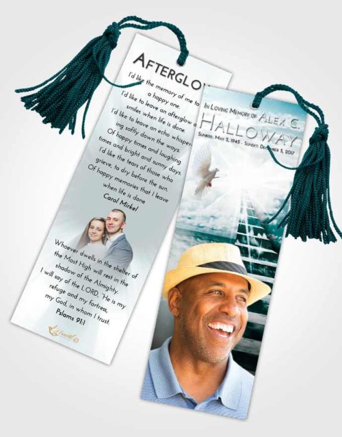 Funeral Bookmark Template Loving Embrace Stairway for the Soul
