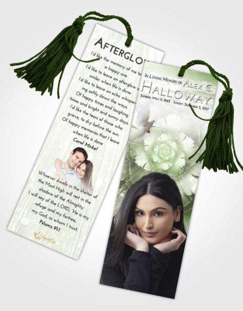 Funeral Bookmark Template Loving Floral Secret