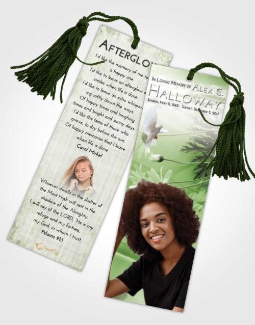 Funeral Bookmark Template Loving Floral Style