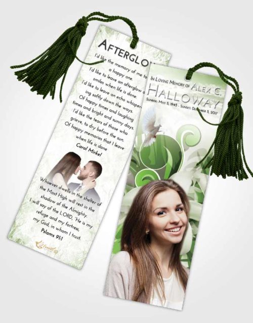 Funeral Bookmark Template Loving Floral Wish