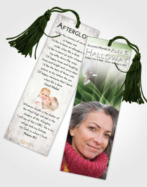 Funeral Bookmark Template Loving Flower Peace