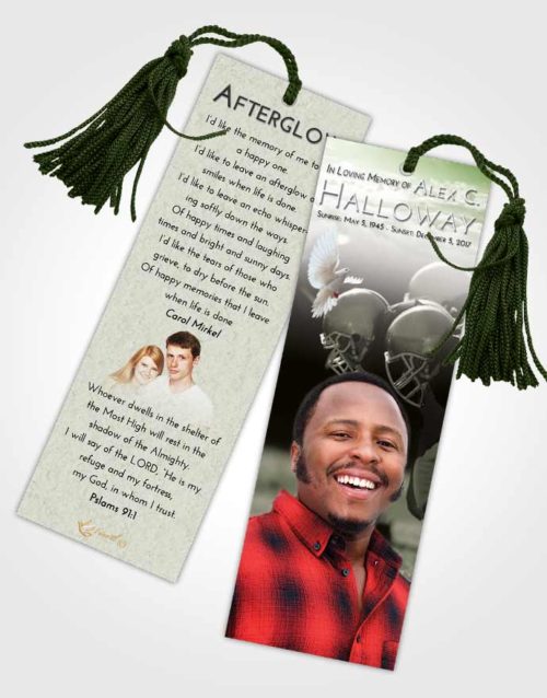 Funeral Bookmark Template Loving Football Day