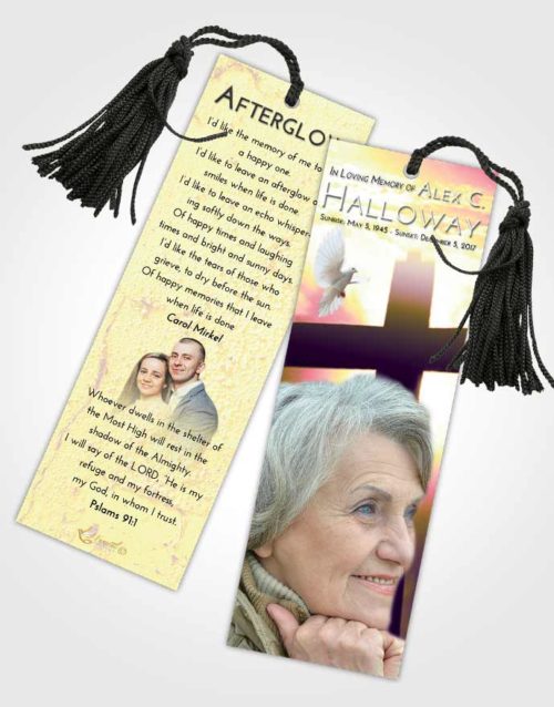 Funeral Bookmark Template Loving Mix Faith in the Cross