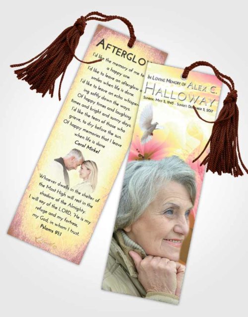 Funeral Bookmark Template Loving Mix Floral Butterfly