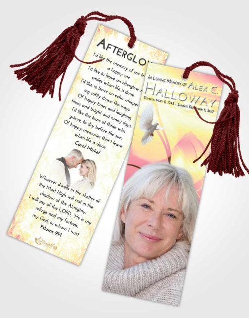 Funeral Bookmark Template Loving Mix Floral Peace