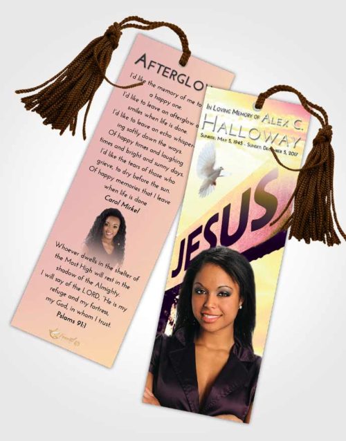 Funeral Bookmark Template Loving Mix Road to Jesus