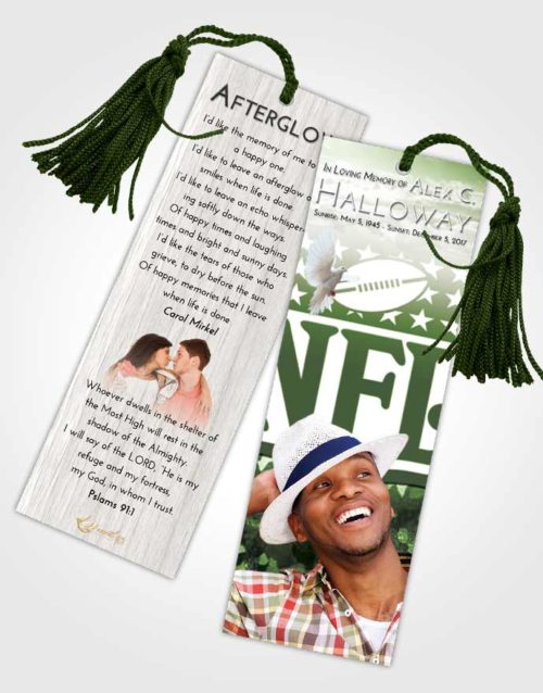 Funeral Bookmark Template Loving NFL Star