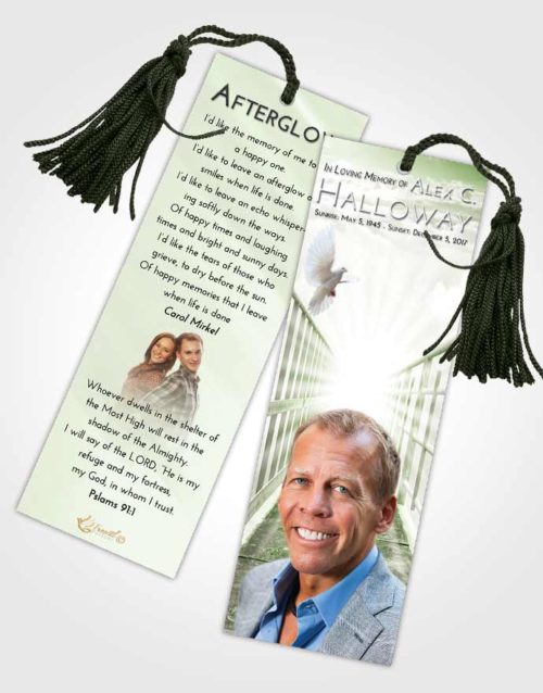 Funeral Bookmark Template Loving Stairway to Faith