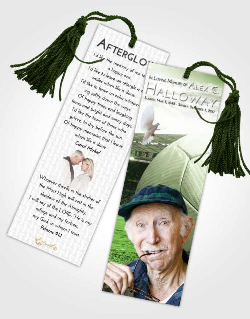 Funeral Bookmark Template Misty Soccer Love