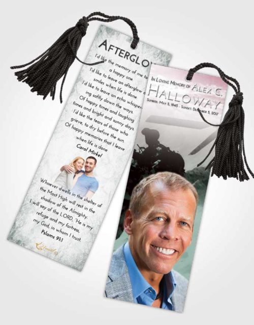 Funeral Bookmark Template Morning Army Sacrifice