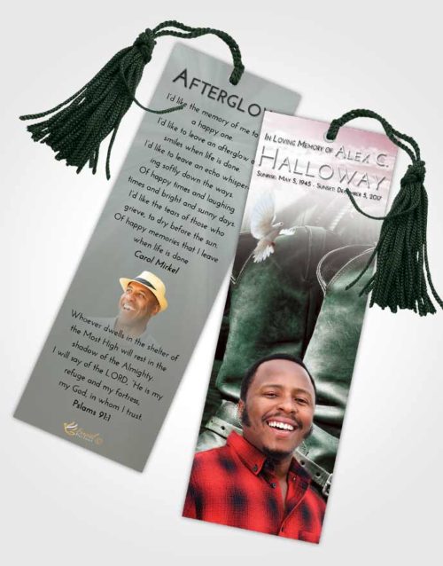 Funeral Bookmark Template Morning Cowboy Love