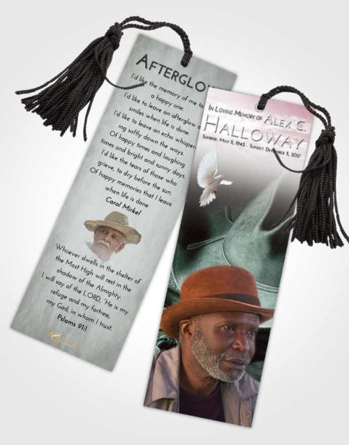 Funeral Bookmark Template Morning Cowboy Serenity