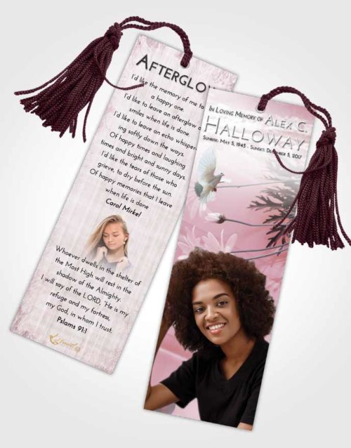 Funeral Bookmark Template Morning Floral Style