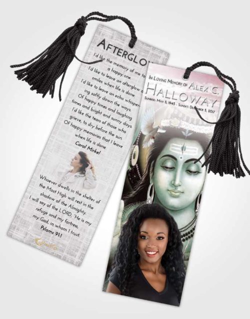 Funeral Bookmark Template Morning Lord Shiva Dignity