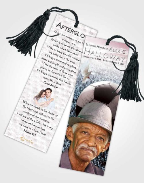 Funeral Bookmark Template Morning Soccer Journey