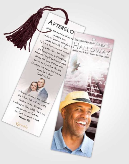 Funeral Bookmark Template Morning Stairway for the Soul