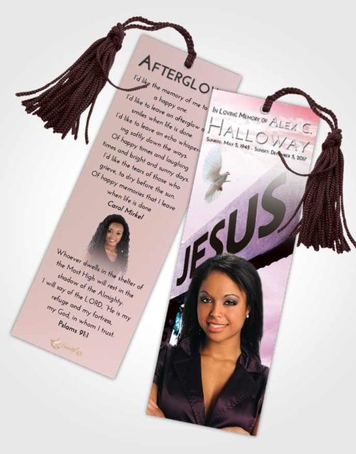 Funeral Bookmark Template Peaceful Road to Jesus