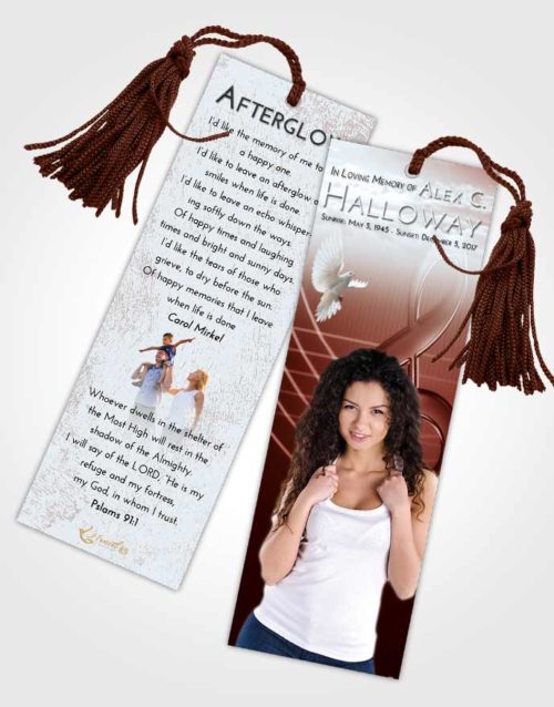 Funeral Bookmark Template Ruby Love Allegro