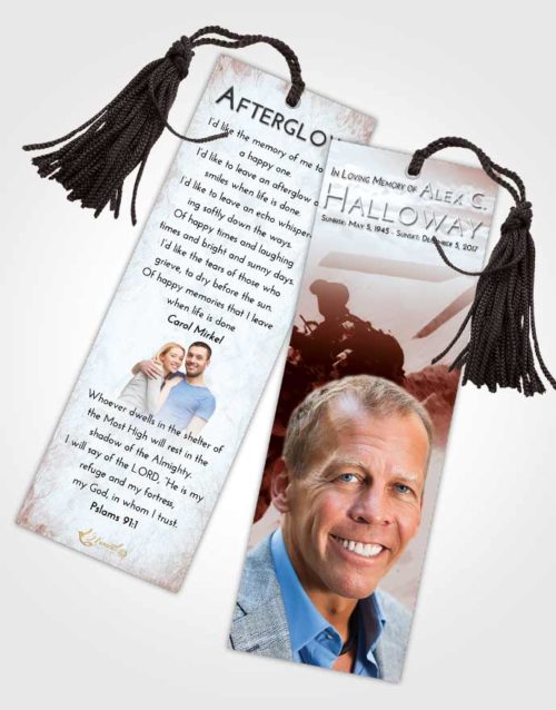 Funeral Bookmark Template Ruby Love Army Sacrifice