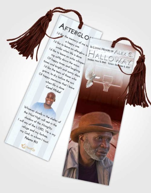 Funeral Bookmark Template Ruby Love Basketball Dreams