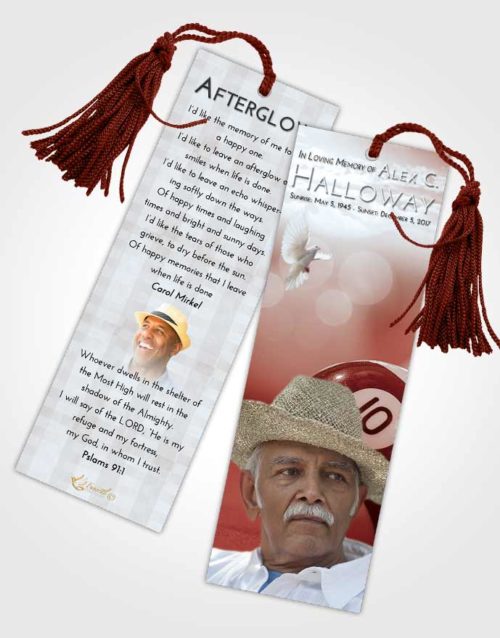 Funeral Bookmark Template Ruby Love Billiards Tranquility