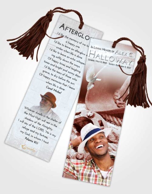 Funeral Bookmark Template Ruby Love Cowboy Divinity