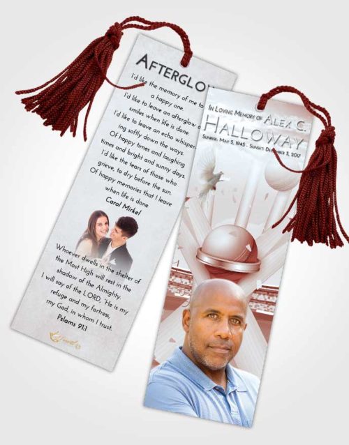 Funeral Bookmark Template Ruby Love Cricket Honor