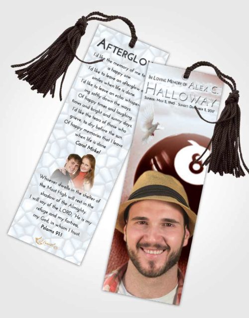 Funeral Bookmark Template Ruby Love Eight Ball