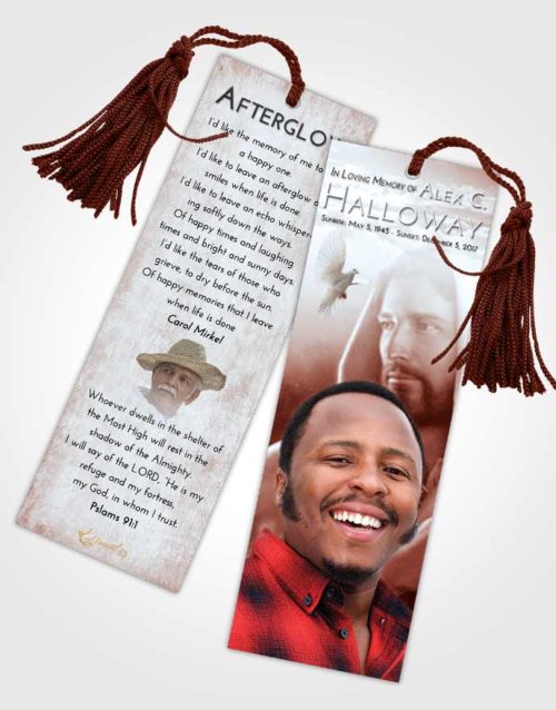 Funeral Bookmark Template Ruby Love Faith in Jesus