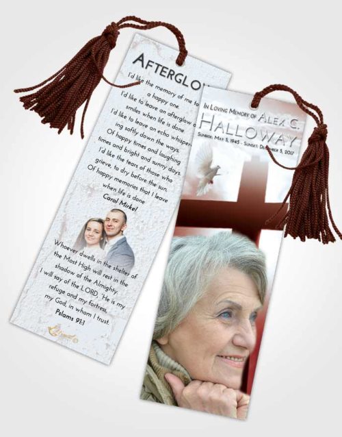 Funeral Bookmark Template Ruby Love Faith in the Cross