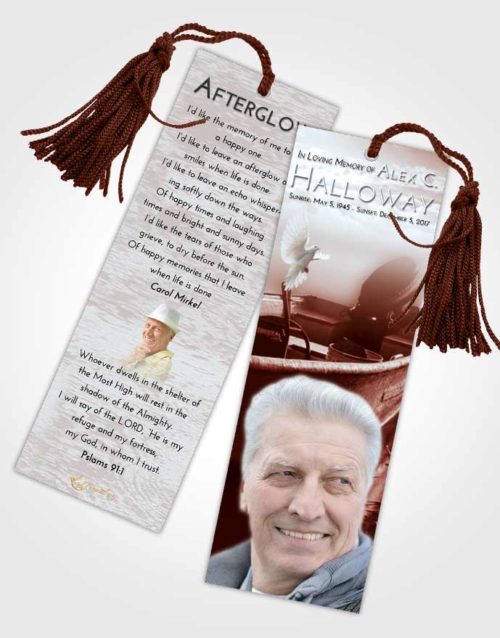 Funeral Bookmark Template Ruby Love Fishing Life